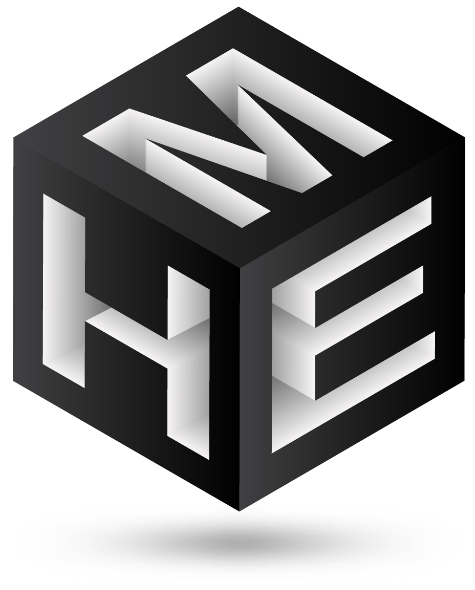 HME’s original three-dimensional cube logo